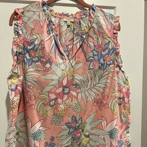 Ruffled sleevless blouse